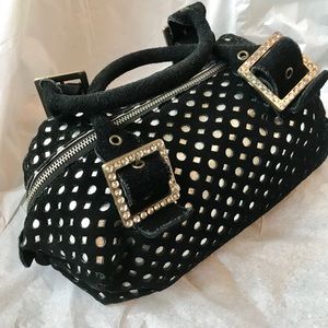 Black, Suede Evening Satchel.